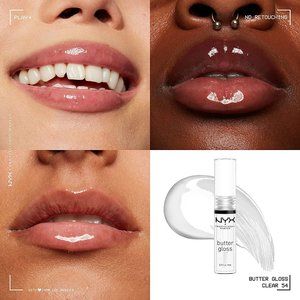 NYX BUTTER GLOSS 'SUGAR GLASS' #BLG54 NON-STICKY PERFECT POUT CLEAR PROFESSIONAL